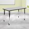 Flash Furniture Rectangle 28 W, 47.5 L, 30 H, Chrome, Laminate, Particleboard, Steel, Grey XU-A3048-CON-GY-T-A-CAS-GG - alternate 1